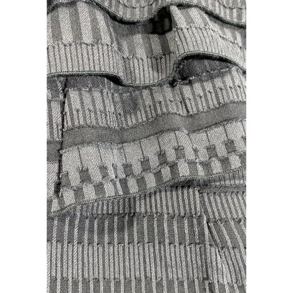 IRO Black Striped Ruffle Mini Skirt Sz 15 / 34 Feminine Flowy Silk Office - Picture 5 of 6